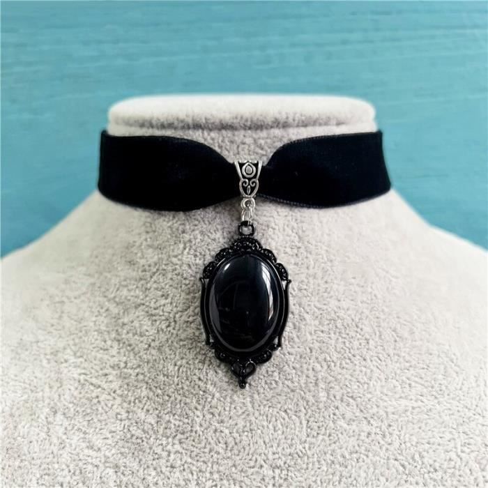 Collier Ras De Cou En Velours Noir Avec Pendentif Cœur - Longueur Réglable 30+7,5 Cm, Style Vintage, Cadeau Romantique