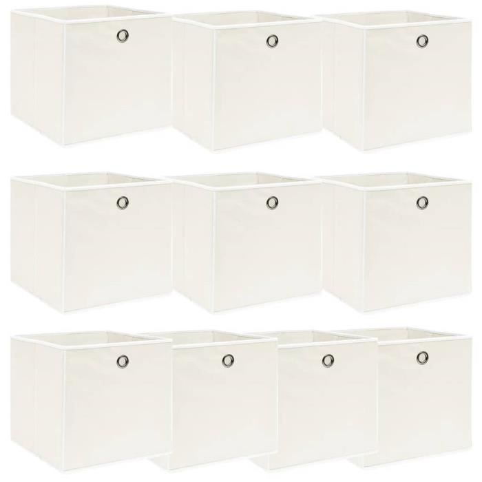 Lot De 2 Boîtes De Rangement En Feutrine - Cube Pliable 32x32x32 Cm (Gris)