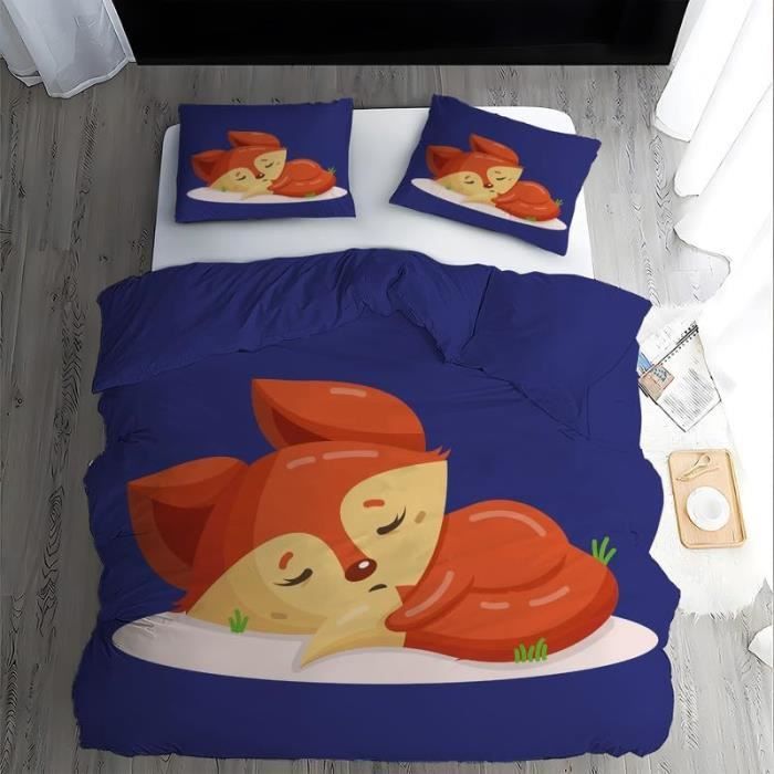 Parure De Lit Enfant Housse De Couette Tortue Animale Corail Bleu Océan Rois Ensemble Coton