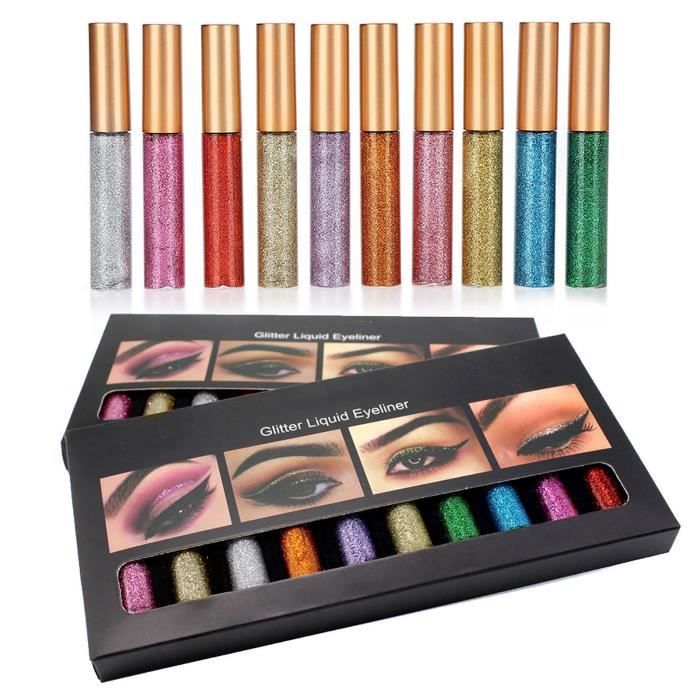 ESTINK Liquide pour les yeux 10 couleurs Glitter Diamond Eyeliner ...