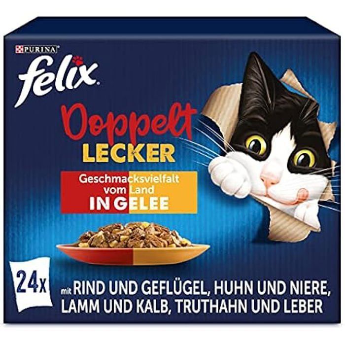 Nourriture humide - FELIX - Mélange de gelée - 120 x 85 g - 100% complet - Sans colorants
