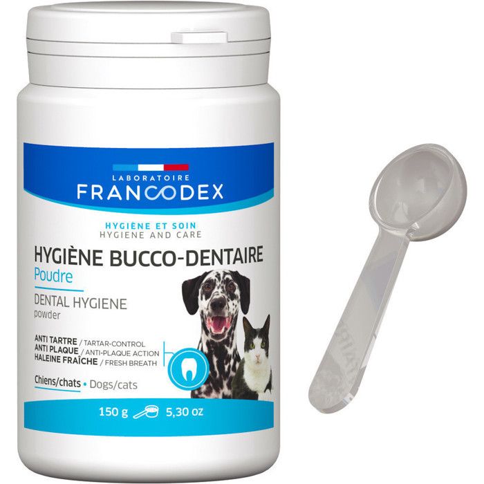 Dentifrice en Poudre pot de 150 g Pour Chiens et Chats - Francodex