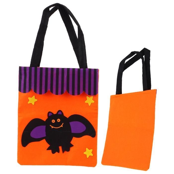 Sac à Bonbons Halloween En Toile – Réutilisable – Motifs Fantômes Et Citrouilles – Pour Enfants