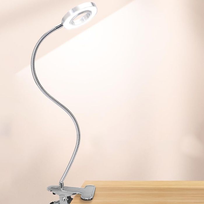 Lampe de Bureau LED - GPFUOEA - Clip Réglable 360° - 3 Températures - 48 Perles - Argent