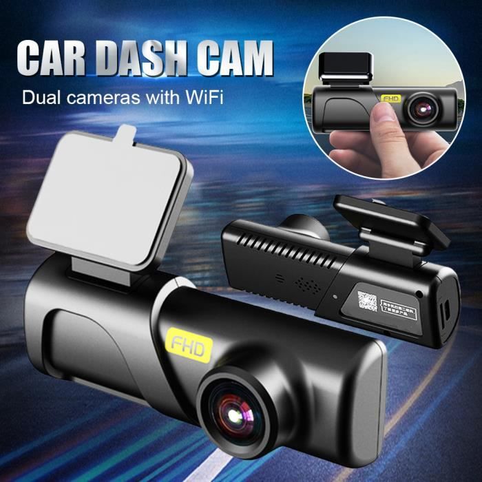 Caméra de Bord Avant-Dashcam WiFi WDR 2K USB avec vision nocturne 130°-Capteur de gravité-Carte mémoire 64G