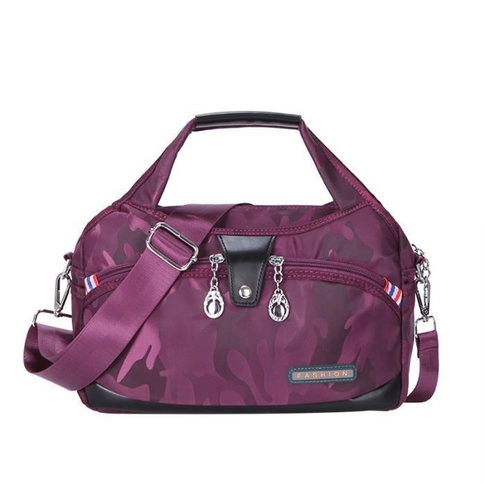 Sac à Main Bandoulière Femme Oxford - Noir Imperméable Moyen