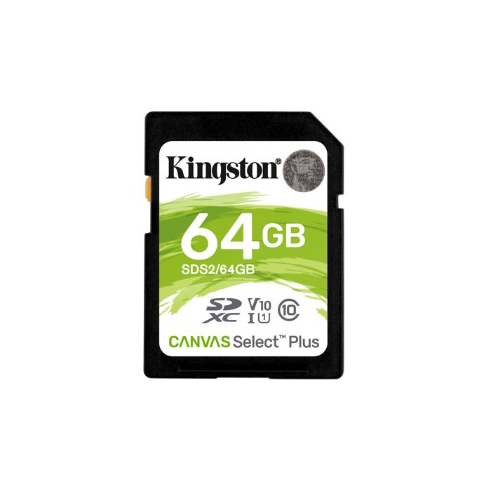 Carte mémoire KINGSTON Canvas Select Plus SD - SDS2/64Go 64go Classe 10 UHS-I 100Mo/s