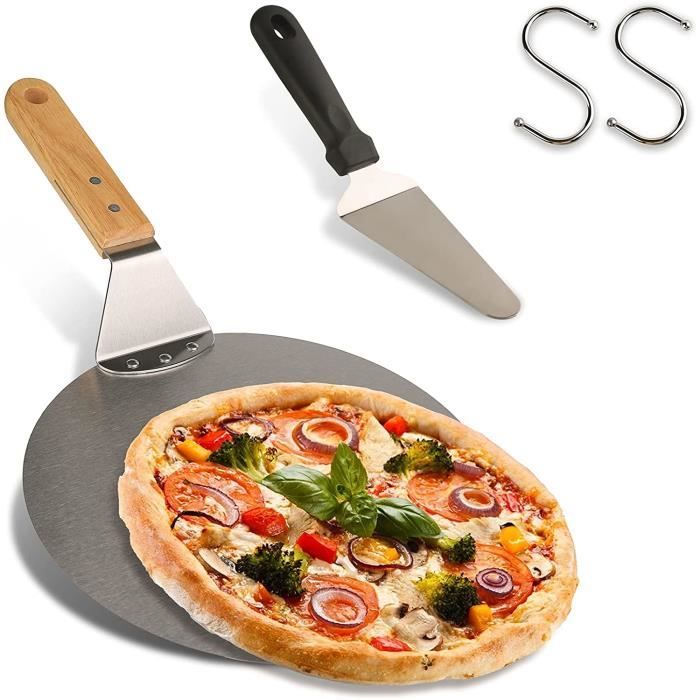 Set Accessoires Pizza Culinario – Pelle, Pierre à Pizza Ø33 Cm, Couteau, Pour Four Jusqu’à 350°C