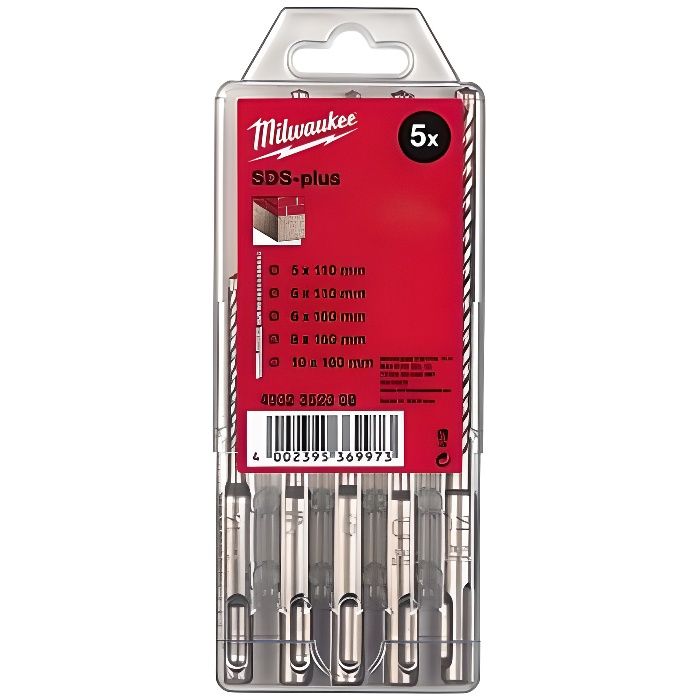 Coffret de 5 forets MILWAUKEE SDS PLUS MS2 4932352338 - vue 2