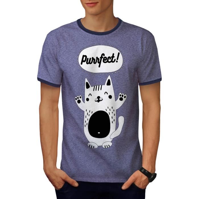 Chat Parfait Blague Drole Charmant Chaton Men S 2xl T Shirt Le Dos Wellcoda Bruyere Blau Achat Vente T Shirt Cdiscount