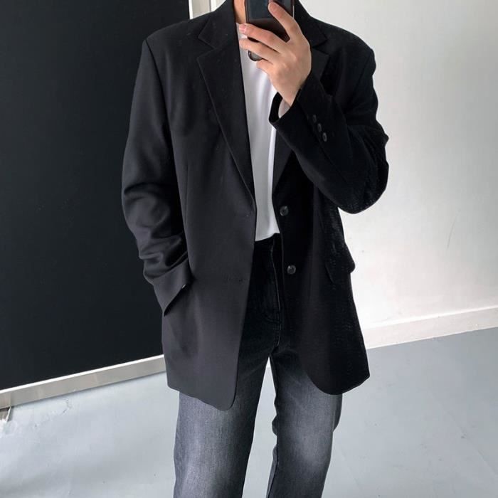 Veste de costume decontracte pour homme tenue de bureau couleur cafe noir style coreen Black E2509 Blanc Cdiscount Pret a Porter
