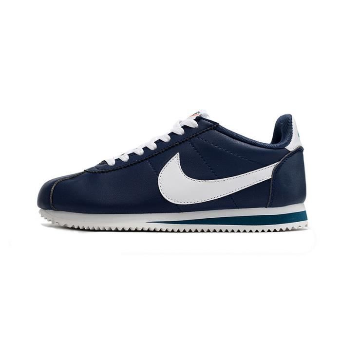 Basket Nike CLASSIC CORTEZ Homme Et Femme Blanc bleu fonc