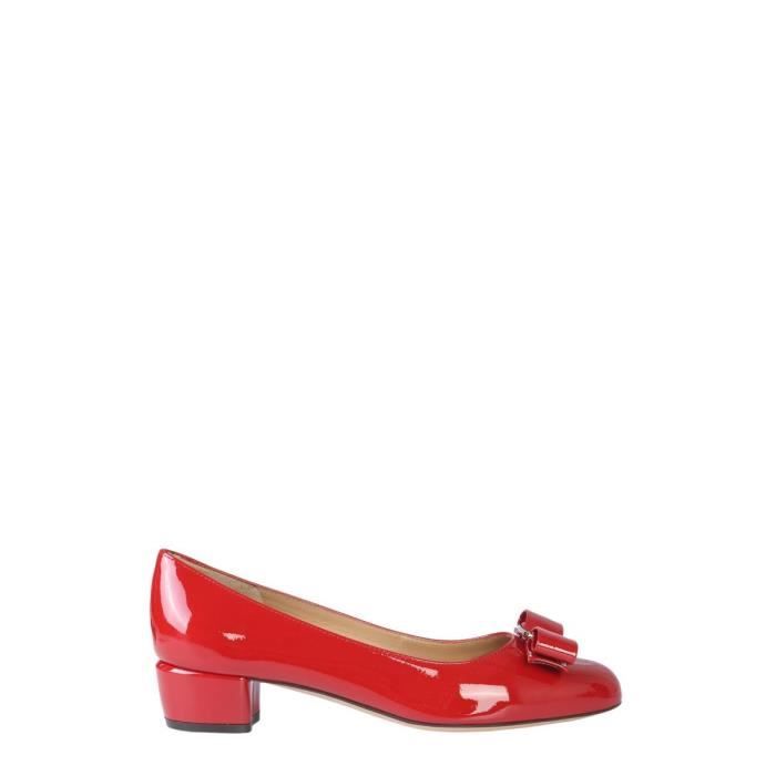 escarpins rouge cuir femme