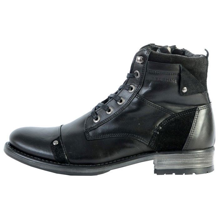 bottes redskins yani - homme - noir - haute - cuir - confortable