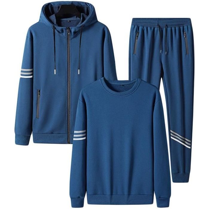 Survêtement 2 Pièces Pour Homme à Capuche Classique Pour Lautomne Ensemble Dentranement Deux Pices Barboteuse Unie Tenue De Dtente Athltique Gris  Cc7319a1 A7fc 5f05 B2ca E2e1fc2f3a90