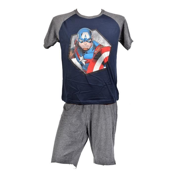 Pyjama Homme SUPERHEROS en Coton MARVEL Avengers Et3559 Marine - Main Image