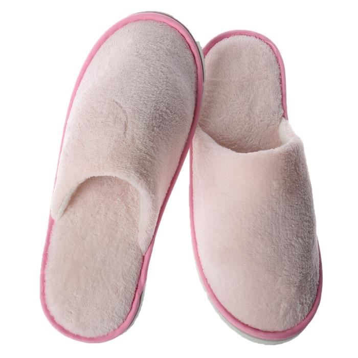 Chausson Hotel Jetable Pantoufle Maison Chausson Invité Antidérapant Taille  Unique pour SPA Mariage Party Rose #G (Petite taille) - Cdiscount Chaussures