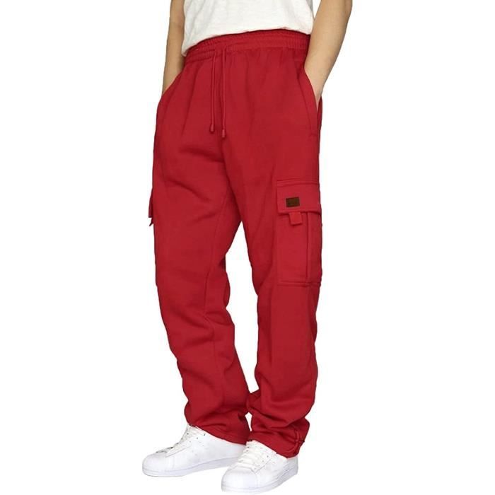 Pantalon Homme Coton Stretch Rouge