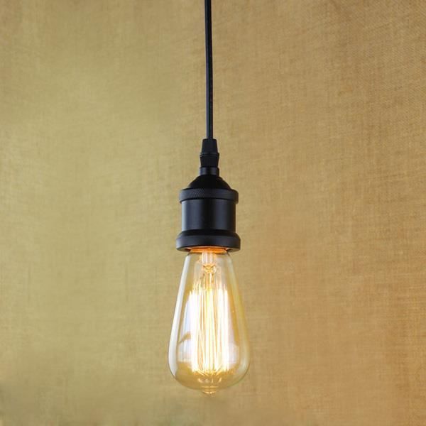FADDR Edison Vintage Douille /à vis E27 avec interrupteur /à cha/înette Noir avec fermeture /Éclair bronze braun mit rei/ßverschluss