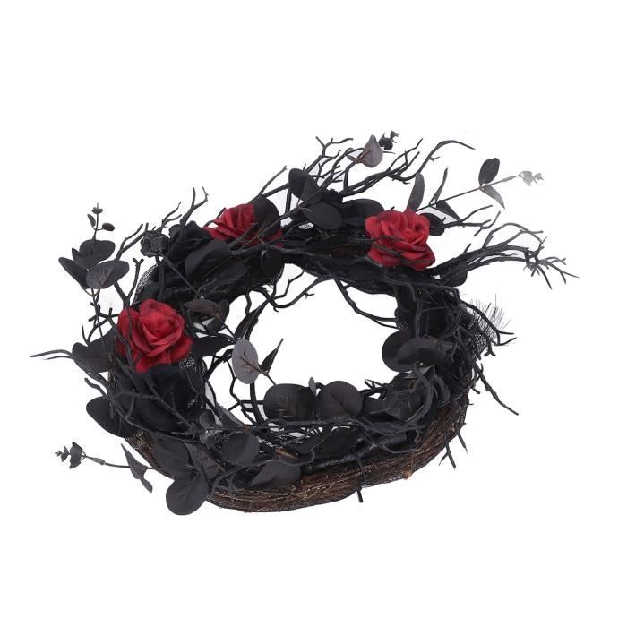 MagiDeal Couronne D'Halloween Couronne De Porte D'entrée 43 Cm Décoration Effrayante D'Halloween Guirlande De Branches Mortes Pour Porche Guirlande De Branches, Pas De Paillettes, Pas De Lueur