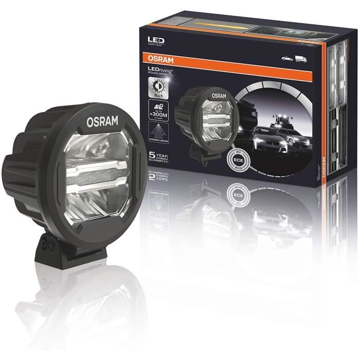 OSRAM ROUND LEDDL111-CB, phare LED pour éclairage de champ proche et lointain, combo, 3000 lumens, faisceau lumineux jusqu'à 300 m,