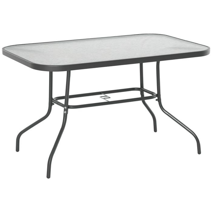 Outsunny - table de jardin - Métal - 120x80x70cm - Gris