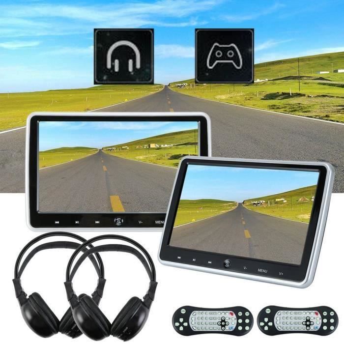2PCS 10.1 Inch Car Headrest DVD Player With Headphones HD Digital Media ...