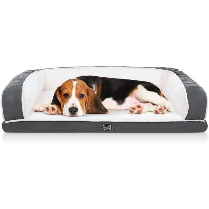 Pecute Corbeille pour Chien, Dehoussable Orthopédique Panier Pet en peluche, 89x56x18cm