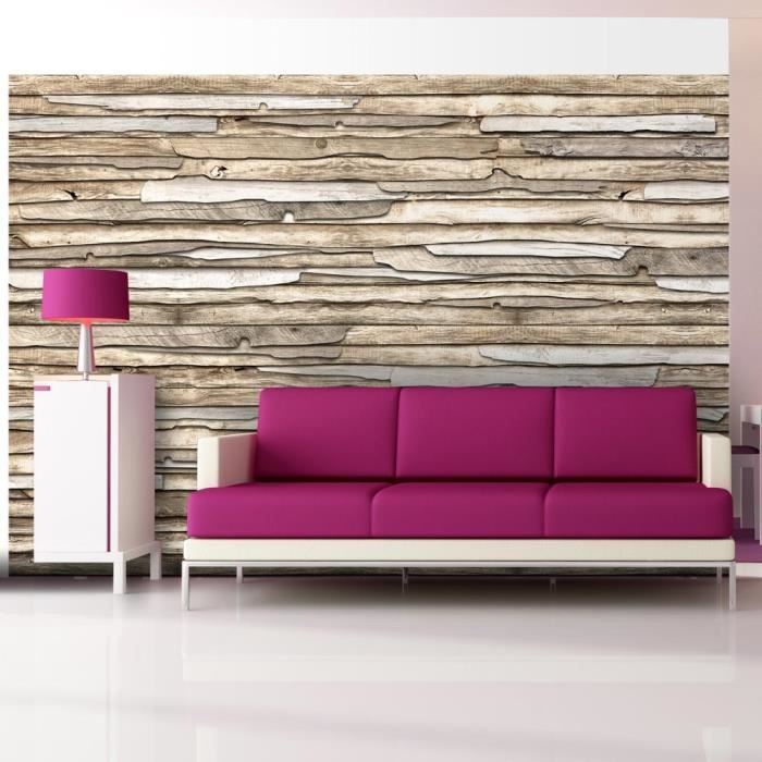 Papier peint Fonds et Dessins Puzzle de bois 400x280 cm - Papier peint panoramique - Intissé