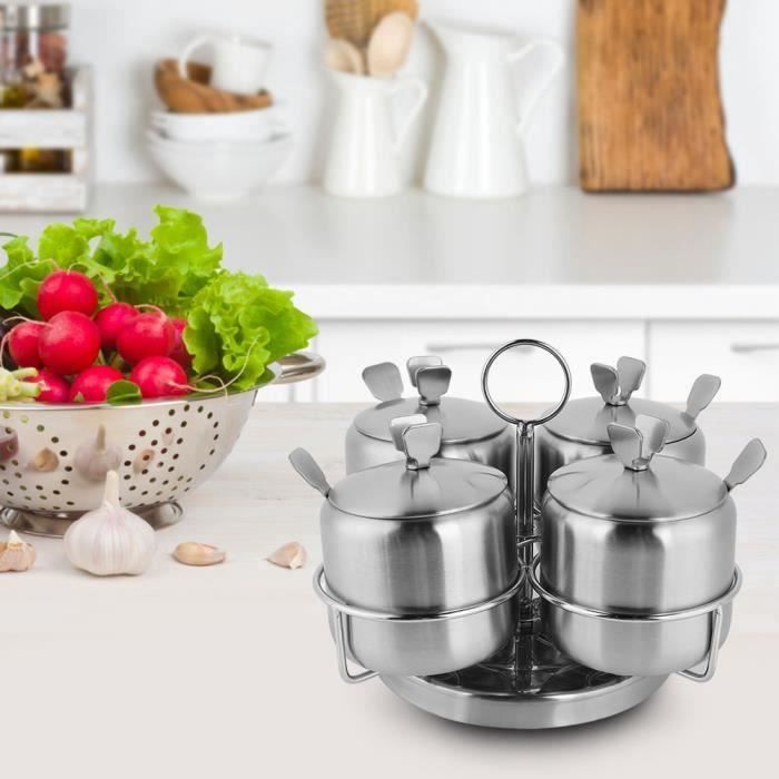 POT A EPICES,3 Box  Boîte D'assaisonnement En Acier Inoxydable, 2 3 4 5