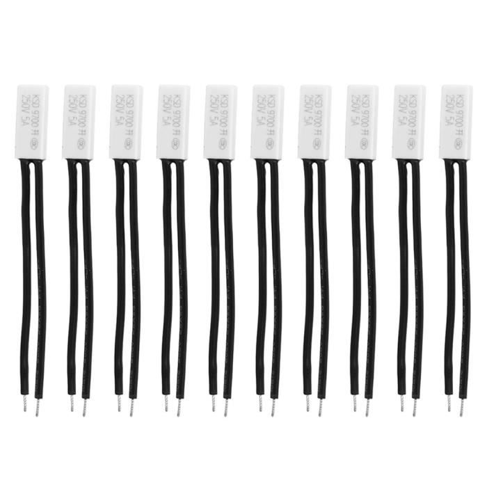 5 Pièces Interrupteur Thermique KSD301 250V 10A NO - Choix Température 40°C à 150°C