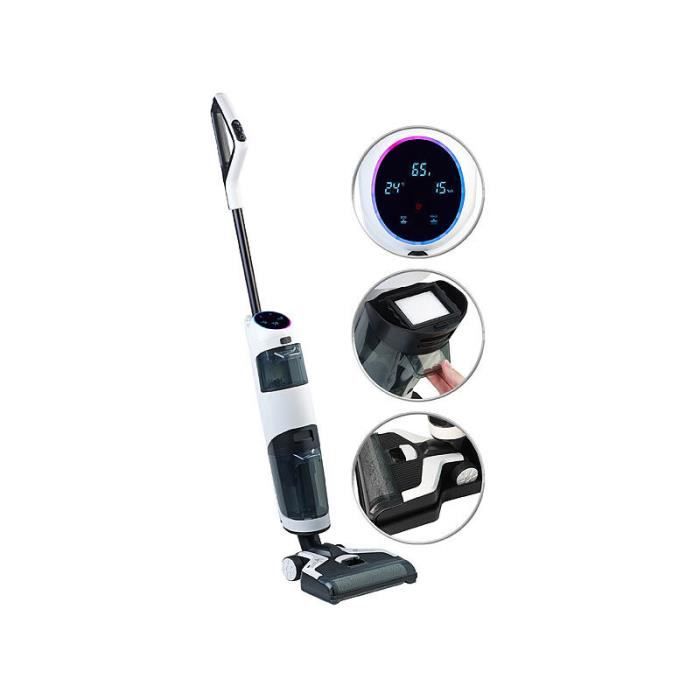 Aspirateur et laveur sans fil 17 kPa BWS-500 avec écran OLED - Sichler haushaltsgerate