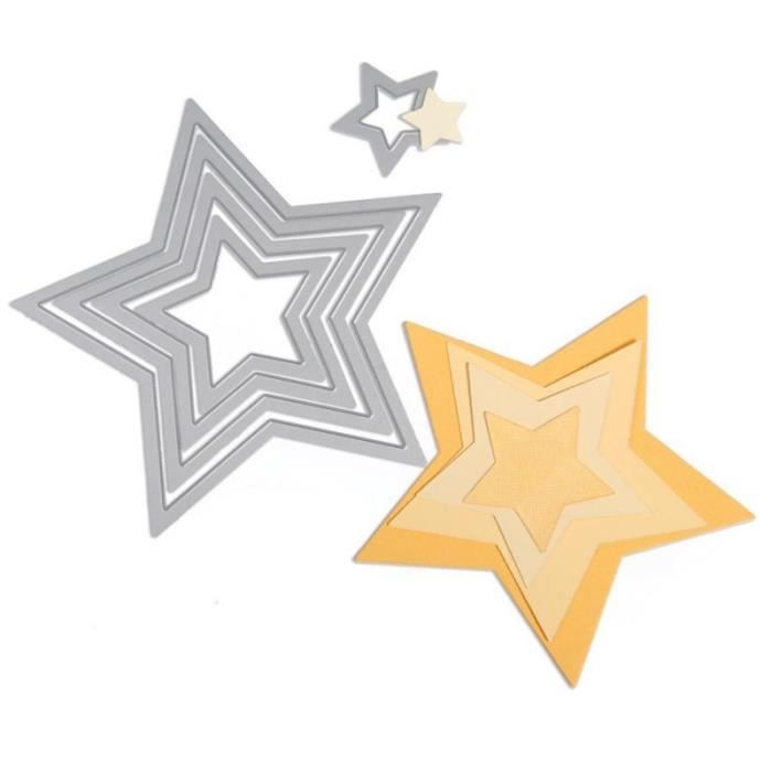 5 Formes Découpées Flocons Dorés Pailletés - Décoration Fête, Noël, Cartes - Papier Cartonné Qualité - 4
