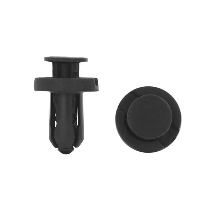 50 PCS 7mm En Plastique Vis Rivet Push Fit Panneau Garniture Clips Fixations Clips Noir Pour Voiture Moto Pi/èces-Noir