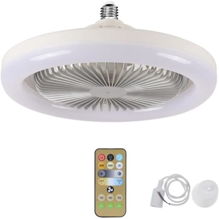 Ventilateur Plafond Lumière Ventilateur Plafond Hobaca Avec Lumière LED - 30W, Télécommande, 3 Vitesses, Rotatif 180° - Parfait Pour Salon Et Chambre éclairage De Plafond