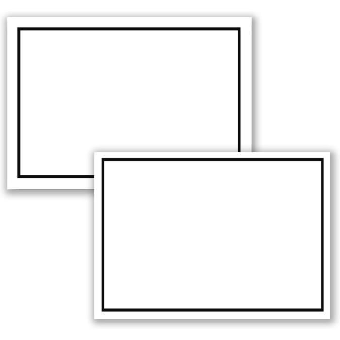 Lot De 50 Enveloppes De Condoléances Blanc Avec Trait Noir - Format C6 (114x162mm)