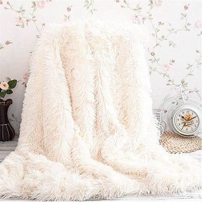 Couverture Fausse Fourrure Moelleuse ORINOVA Rose 130x150 Cm - Douce Polaire Canapé Lit Chaleureuse Et Confortable