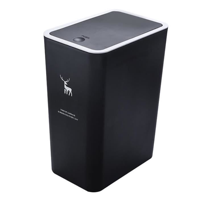 Poubelle 10L Avec Couvercle à Pression – 32x32x15 Cm, Design étroit Pour Salle De Bain Ou Cuisine