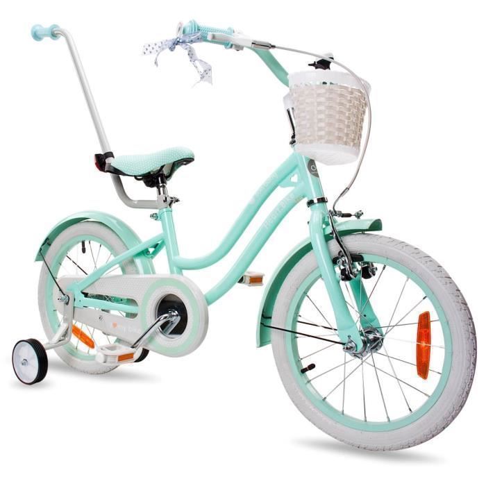 Vélo Enfant - Heart Bike - Roues 16 - 4 à 6 ans - panier - cloche - garde-boue - Menthe