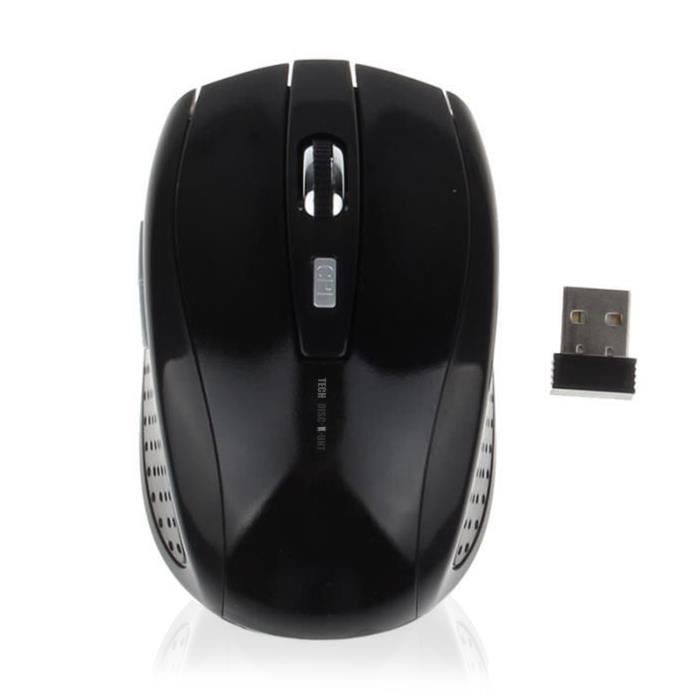 TD® Souris sans fil Gamer Portable / Souris 2.4G Optique sans fil pour ordinateur portable PC Gamer / Performante / Noire
