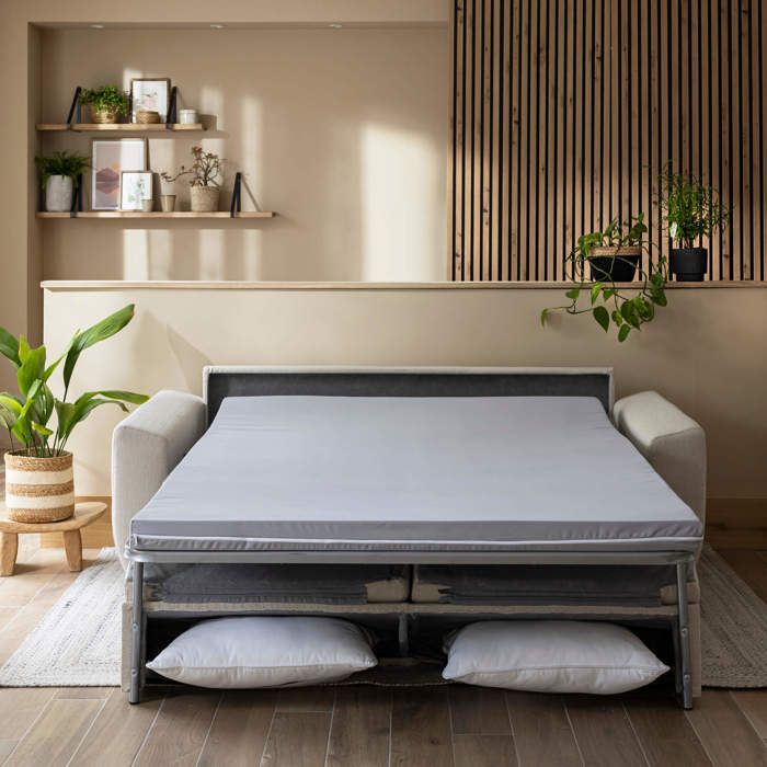 Matelas pour canapé-lit convertible mousse 135x185 - Gris - Fabriqué en France - Terre de Nuit Matelas pour canapé-lit convertible mousse 135x185 - Gris - Fabriqué en France - Terre de Nuit