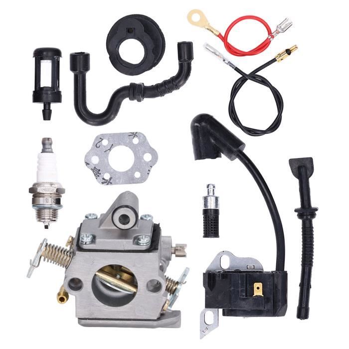 Kit Carburateur + Allumage Pour Tronçonneuse Husqvarna 136 137 141 142 36 41 - Compatible Walbro/Zama
