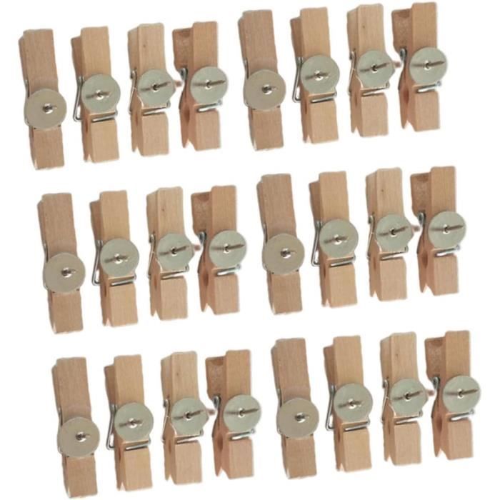 Aililong Lot De 40 Petites Pinces En Bois De Noël Avec Ficelle De Jute