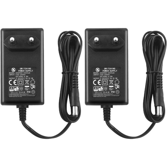 Adaptateur Secteur 9V TopChargeur - Remplacement Pour JAD-0900500E, Câble 110cm, Polarité Centre +
