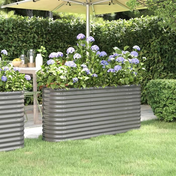 vidaXL Lit surélevé de jardin 160x40x45 cm Acier galvanisé - vue 7