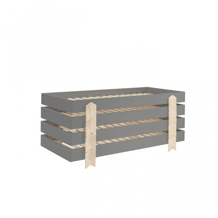 4 Lits Modulo Arrow Gris Empilables 90x200 L 203 6 x Lg 93 8 x H 27 5 cm 4 Lits Modulo Arrow Gris Empilables 90x200 L 203 6 x Lg 93 8 x H 27 5 cm