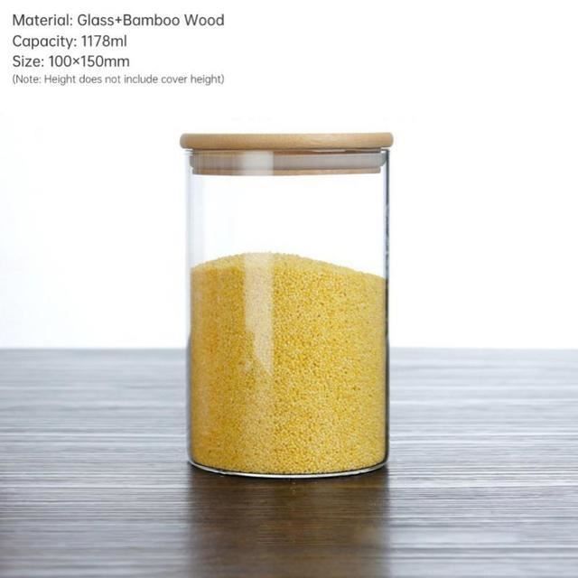 SWEEJAR Boîtes De Cuisine En Céramique Empilables Avec Couvercle Hermétique En Bois Pour Servir Du Café Moulu, Du Thé, Du Sucre, Du Sel Et Plus Encore