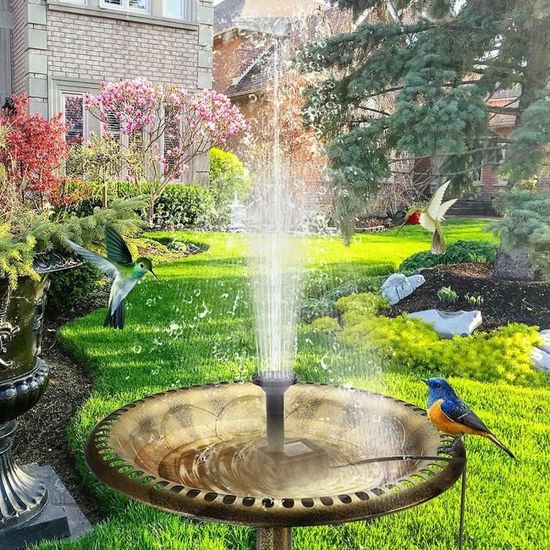 Fontaine solaire extérieur 5,5w, pompe à eau solaire pour fontaines avec  panneau kit de pompe bassin solaire pour bain d'oiseaux, - Cdiscount Jardin