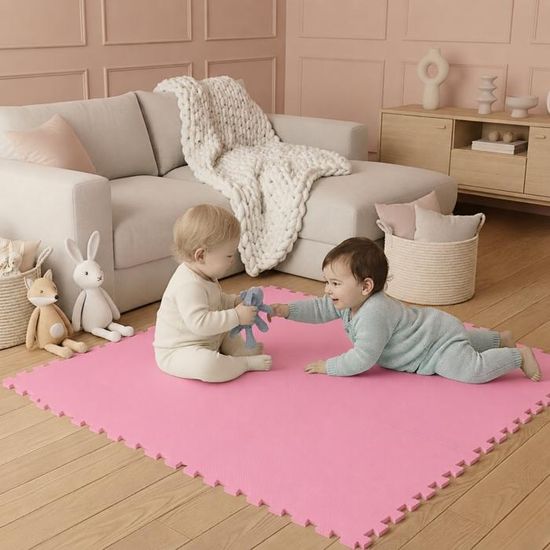 Tapis De Sol En Mousse Emboîtable Gris Foncé 30x30x1cm - Carreaux Puzzle Peluche Pour Enfants Et Salon