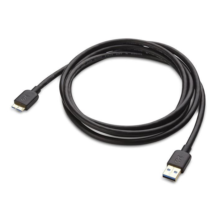 Cable usb3 vers Micro B (Cable USB 3.0 vers Micro B), Noir, 2m[620 ...